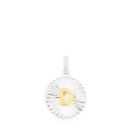 Pendentif médaille lettre D TOUS Alphabet argent et argent vermeil