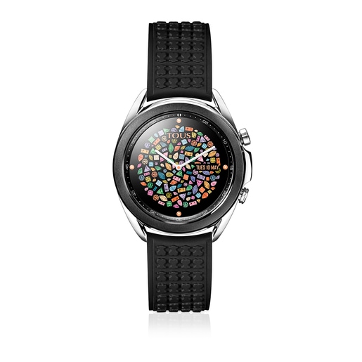 Black IP steel Samsung Galaxy Watch3 by TOUS with black silicone