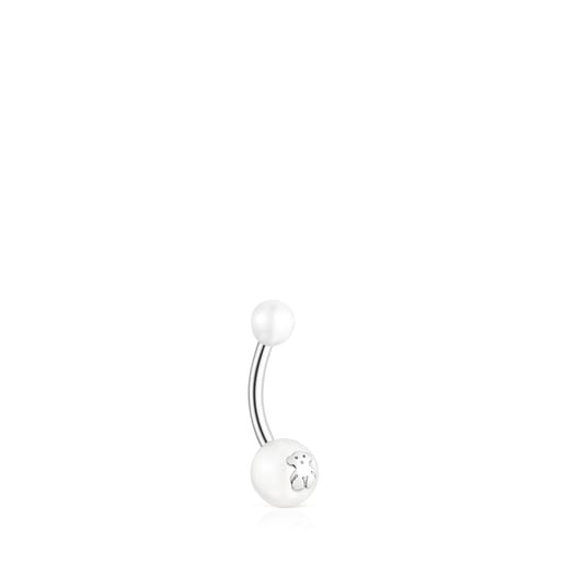 Piercing nombril TOUS Pearl en acier et perles
