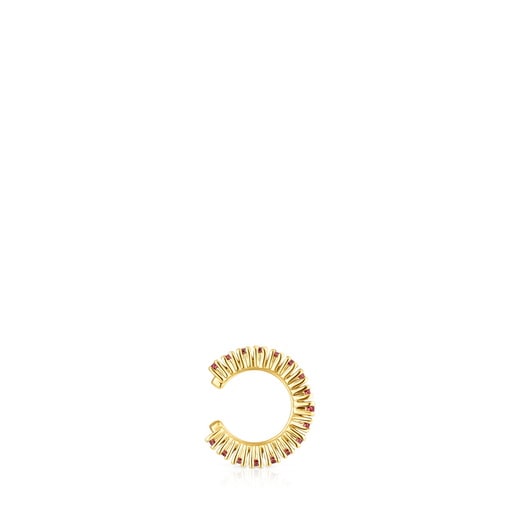 Earcuff con placcatura in oro 18 kt su argento e rodoliti TOUS Straight