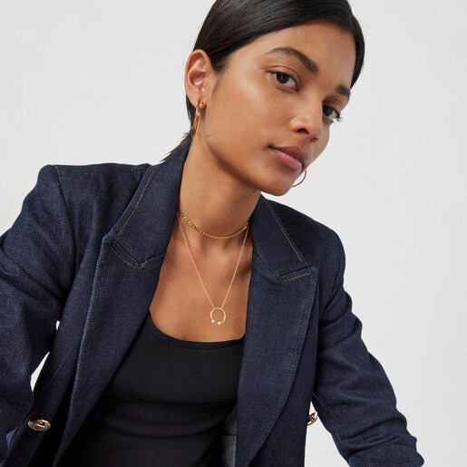 Batala Necklace in Silver Vermeil with Pearls 19 69/100