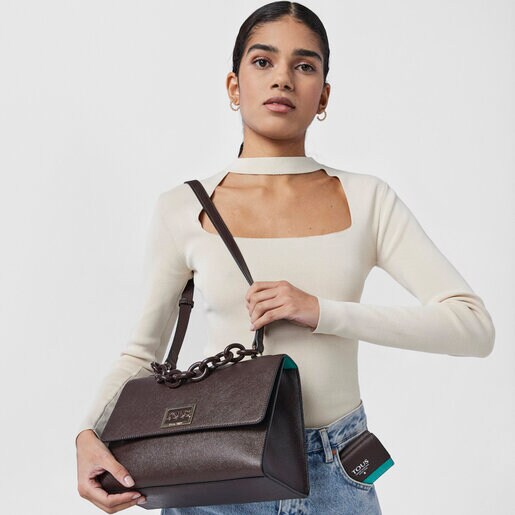 ブラウンのフラップ式スモールコインパース TOUS Funny