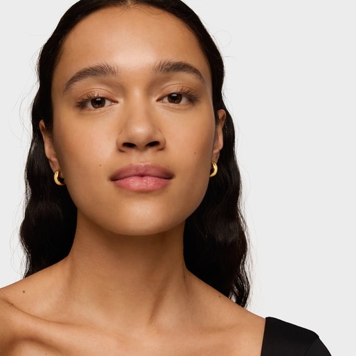 Aretes TOUS Basics con baño de oro 18 kt sobre plata