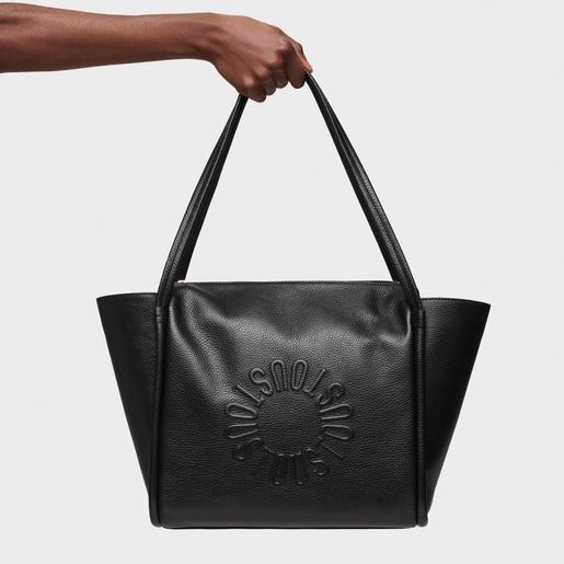 Capazo grande de piel negra TOUS Miranda