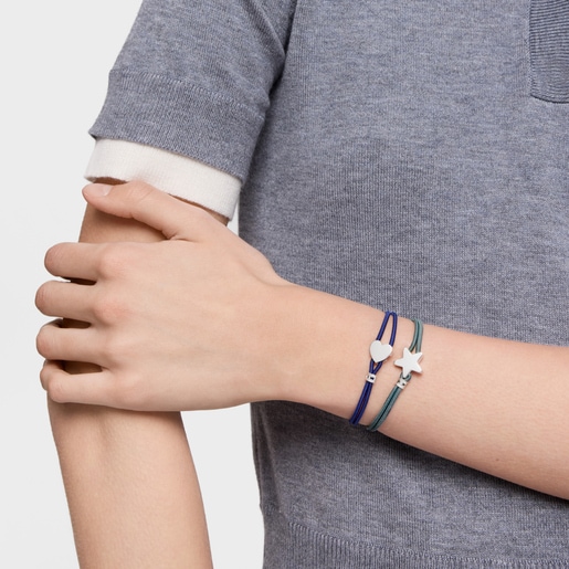 Pulsera elástica azul con estrella de plata Sweet Dolls