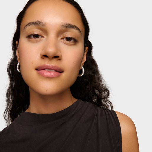 Silver Duna Tube Earrings