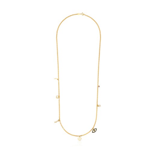 Long necklace with vermeil silver and gemstones TOUS Good Vibes