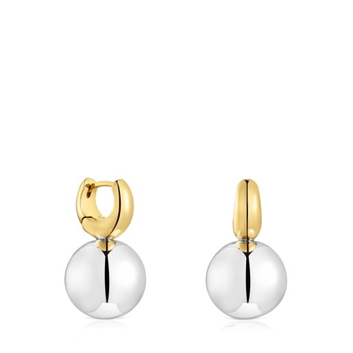 Aretes aro bicolor motivo bola Warm