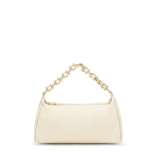 Bandolera chain de piel beige TOUS Fold