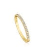 Średni pierścionek ze złota, w połowie wysadzony diamentami Les Classiques