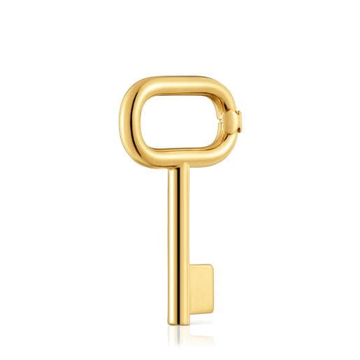 قلادة من الفضة المطلية بالذهب عيار 18 قيراطًا مُرصّعة بحلية مفتاح مقاس 32 مم من تشكيلة TOUS Unlock