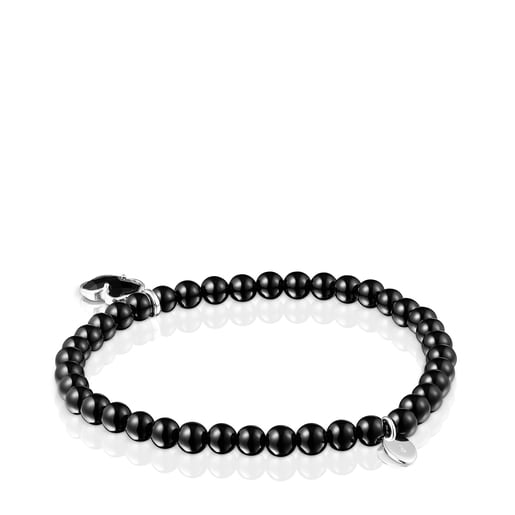 Silver and onyx TOUS Icon Color bracelet