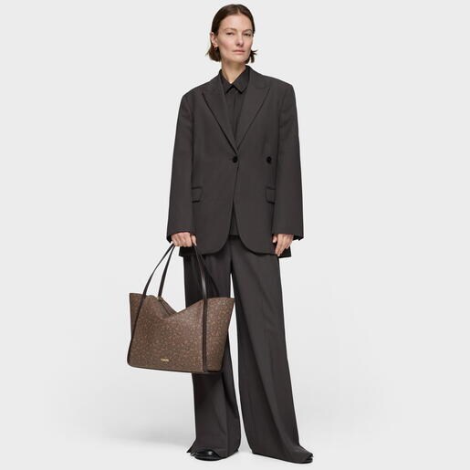 Capazo grande marrón Kaos Mini Lines