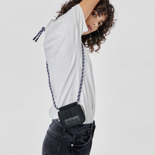 Black TOUS Empire Padded Hanging change purse