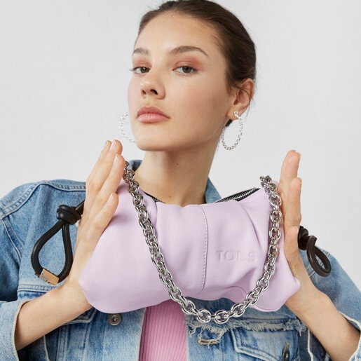 תיק צד TOUS Soft בינוני מעור בצבע סגול