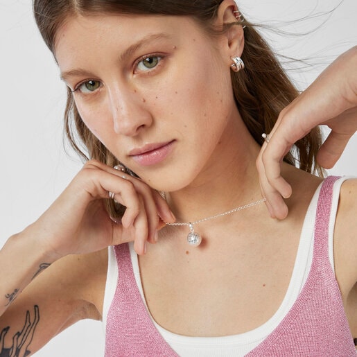 תליון כדור דובון TOUS Beach Disco בקוטר 15 מ"מ מכסף