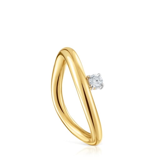 Ring New Hav aus Gold mit Farbverlauf und Diamanten