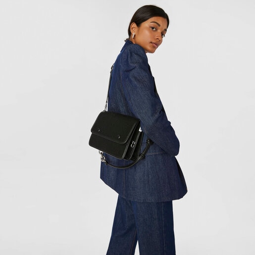 תיק צד TOUS TO-US Audree בגודל בינוני בצבע שחור