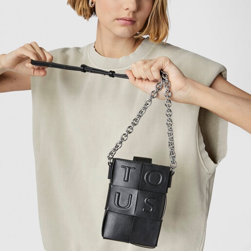 Mini bolso negro y beige TOUS Damas