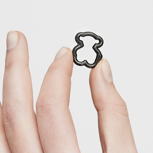 Anilla oso de plata dark silver Hold