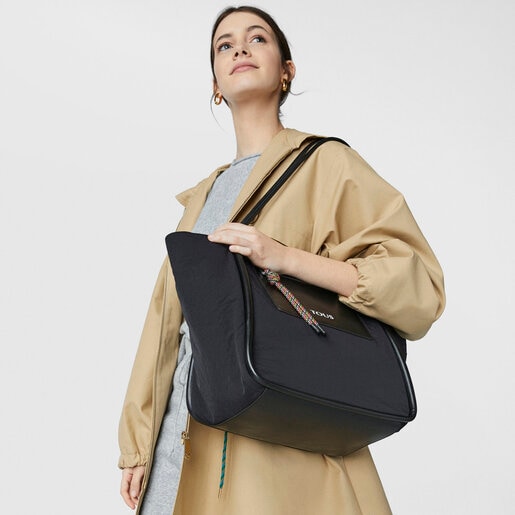 Capazo grande negro TOUS Empire Cotton