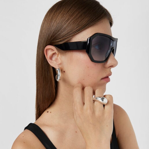 Czarne okulary przeciwsłoneczne Studs Mask