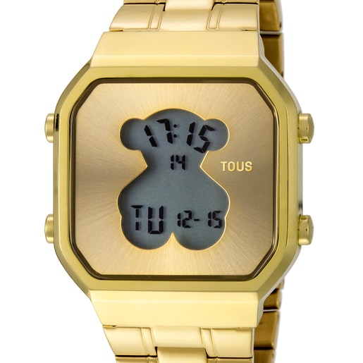 Tous D-Bear - Zegarek ze stali szlachetnej w kolorze żółtego złota