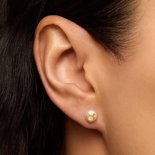 Gold Earrings with cultured pearl Sweet Dolls