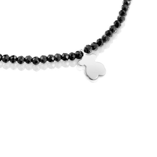 Pulsera elástica con espinelas y oso de plata TOUS Motivos