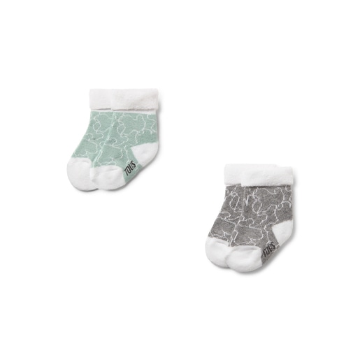 Pack of 2 pairs of baby socks in SSocks green