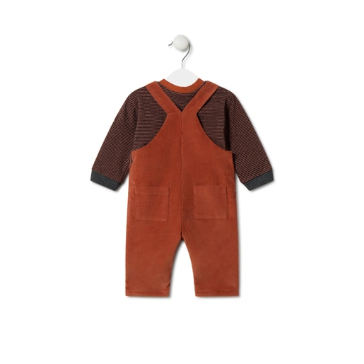 Conjunto de niño a rayas y liso Black naranja