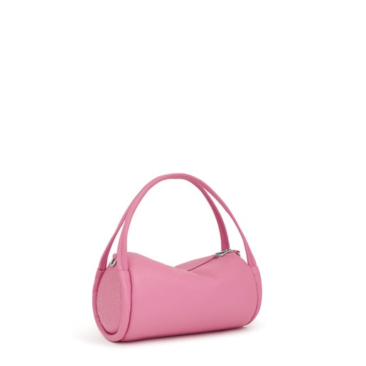 Bolso Duffle pequeño de piel rosa oscuro TOUS Miranda