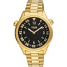 Analogové hodinky s náramkem z oceli IPG ve zlaté barvě a černým ciferníkem TOUS Now
