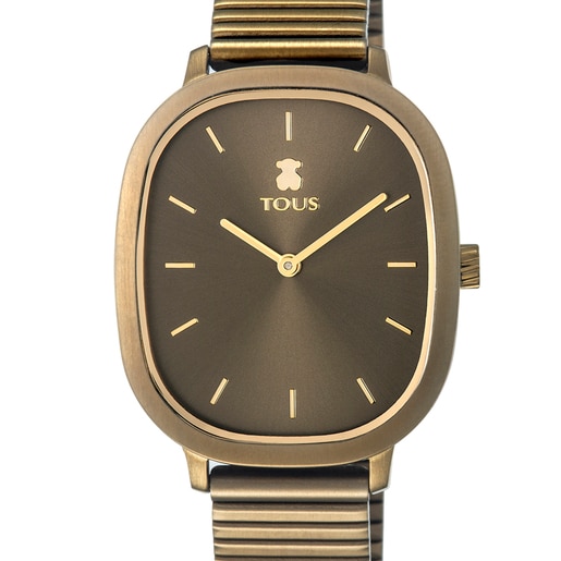 Copper/gold-colored IP steel Heritage Brick Watch