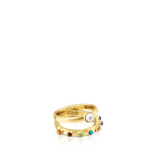 Vermeil Silver Super Power Ring with Gemstones