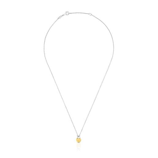 Two-tone heart padlock motif Necklace TOUS Unlock