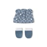 Baby hat and mittens set in Soft navy blue