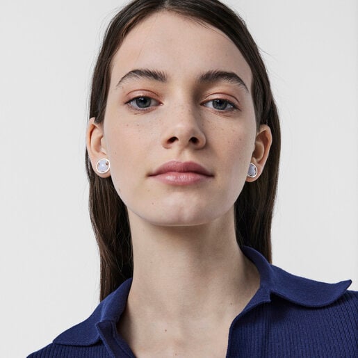 עגילי Camille מכסף עם כלקדון