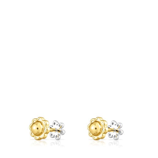 White gold TOUS Puppies earrings with diamonds flower motif | TOUS