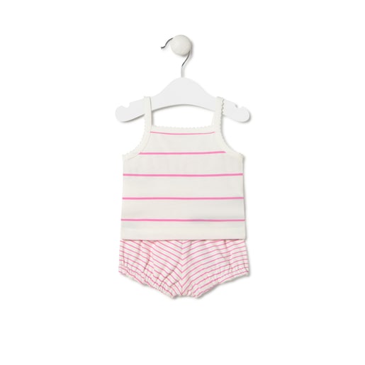 Conjunto de bebé niña de tirantes Vibrant rosa