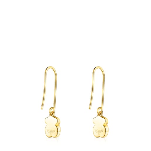 Aretes largos Icon Color con baño de oro 18 kt sobre plata y malaquita