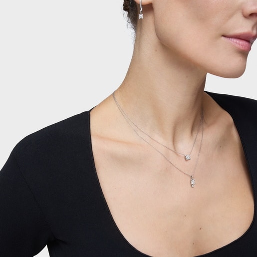 Gargantilla con motivo colgante de platino con diamantes creados en laboratorio 0,58 ct Shine LGD