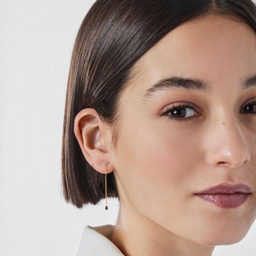 Gold TOUS Cool Joy Earrings with bear and chain