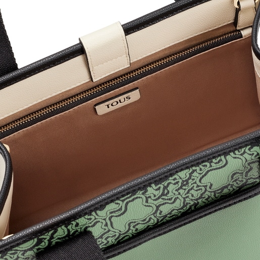 カーキのミディアムショッピングバッグ TOUS Kaos Mini Evolution Amaya