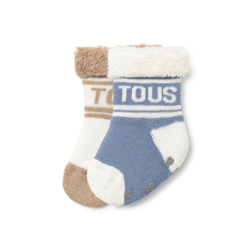 Tous - Pack Of 2 Pairs Of Baby Socks In Ssocks Blue - Textil