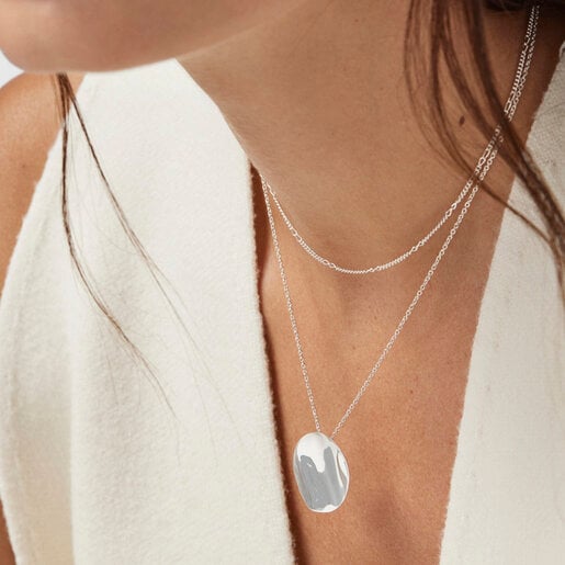 שרשרת עלה כותרת Nenufar עשויה כסף