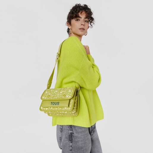 Μικρή τσάντα χιαστί Kaos Mini Evolution Audree σε πράσινο λάιμ χρώμα