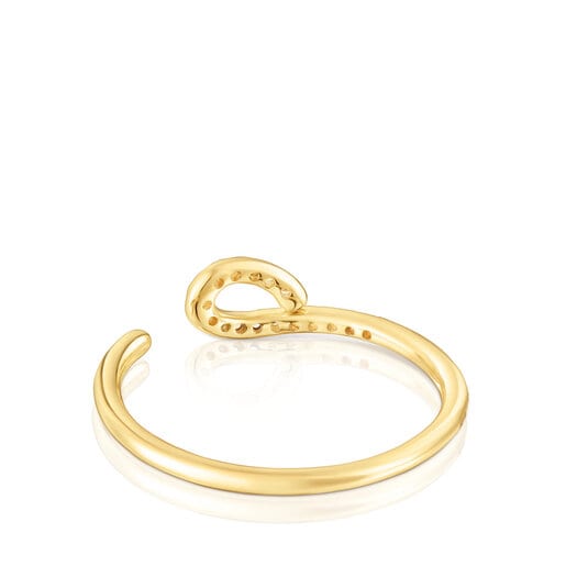 Gold Bent Open ring with 0.06ct diamonds