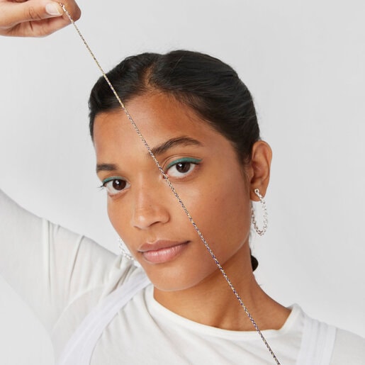 and braided thread Necklace with silver clasp Efecttous
