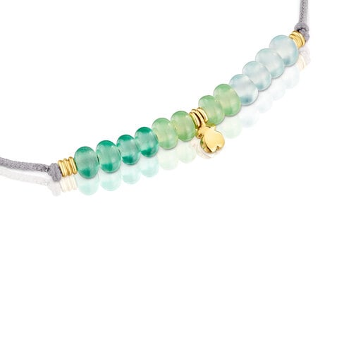 Cord Bracelet with gold bear and chalcedony motif TOUS Balloon | TOUS